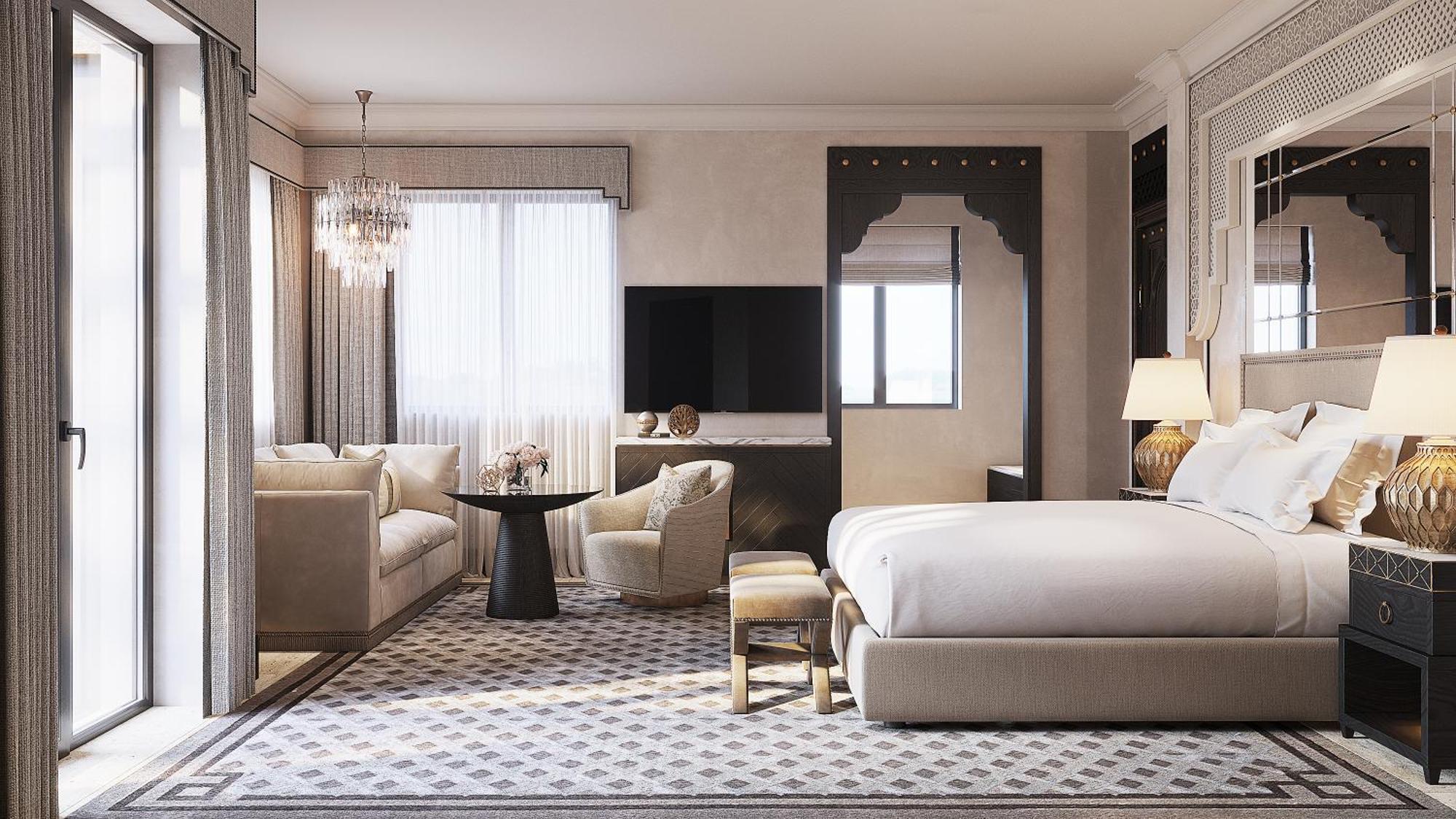 Jumeirah Dar Al Masyaf Dubai Ngoại thất bức ảnh A rendering of a guest room at The St. Regis New York